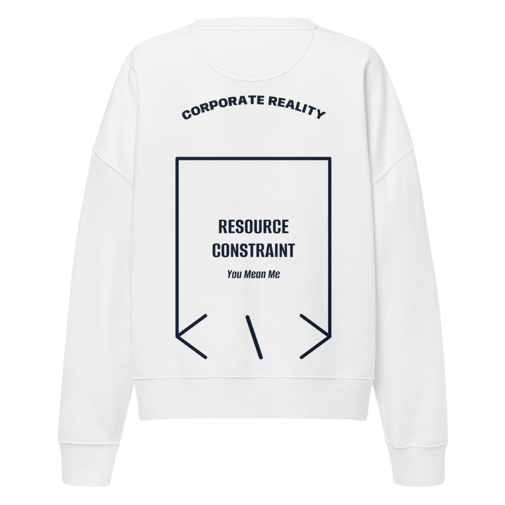 Resource Constraint — White French Navy back mockup