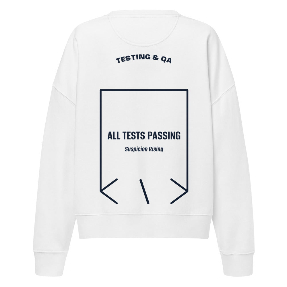 All Tests Passing — White French Navy back mockup