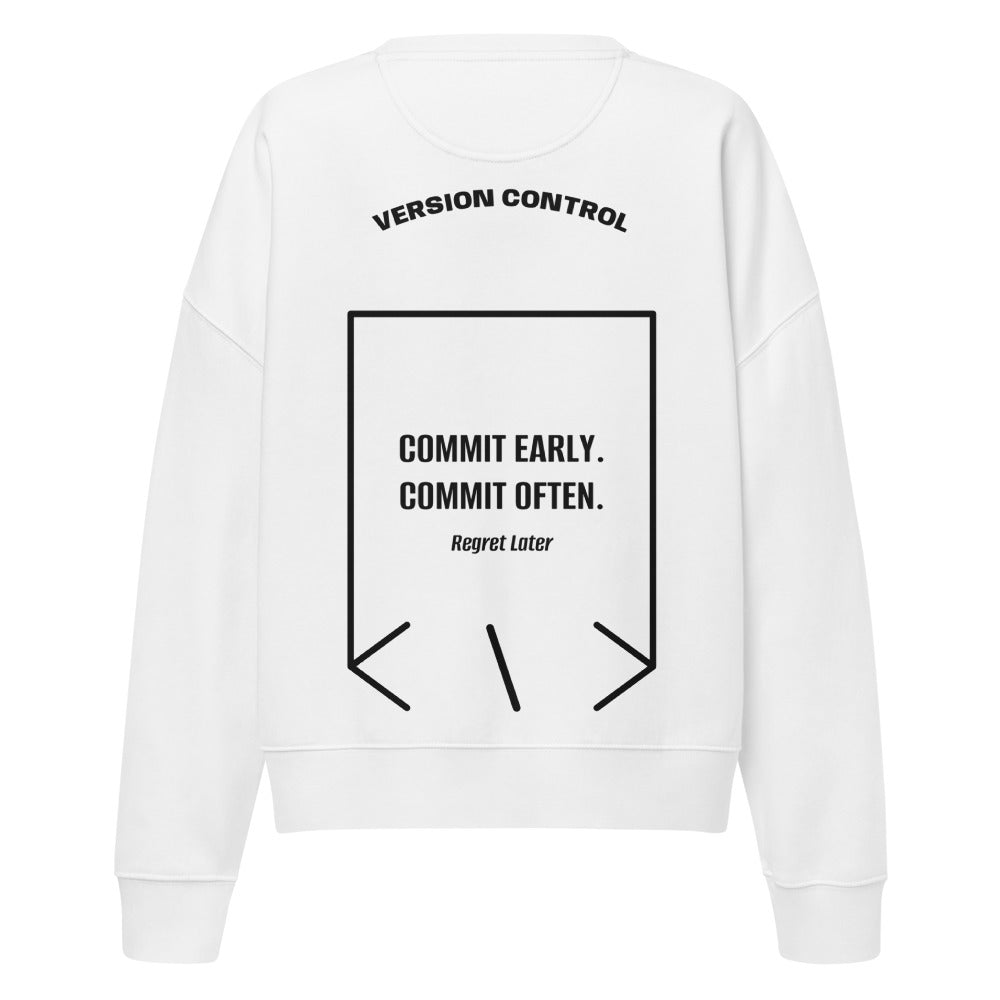 Commit Early. Commit Often. — secondary back mockup