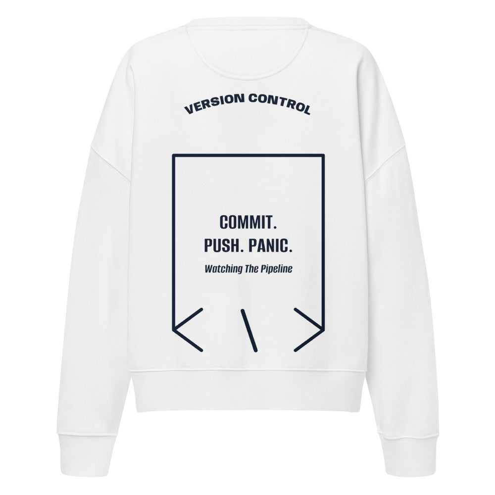 Commit. Push. Panic. — secondary back mockup