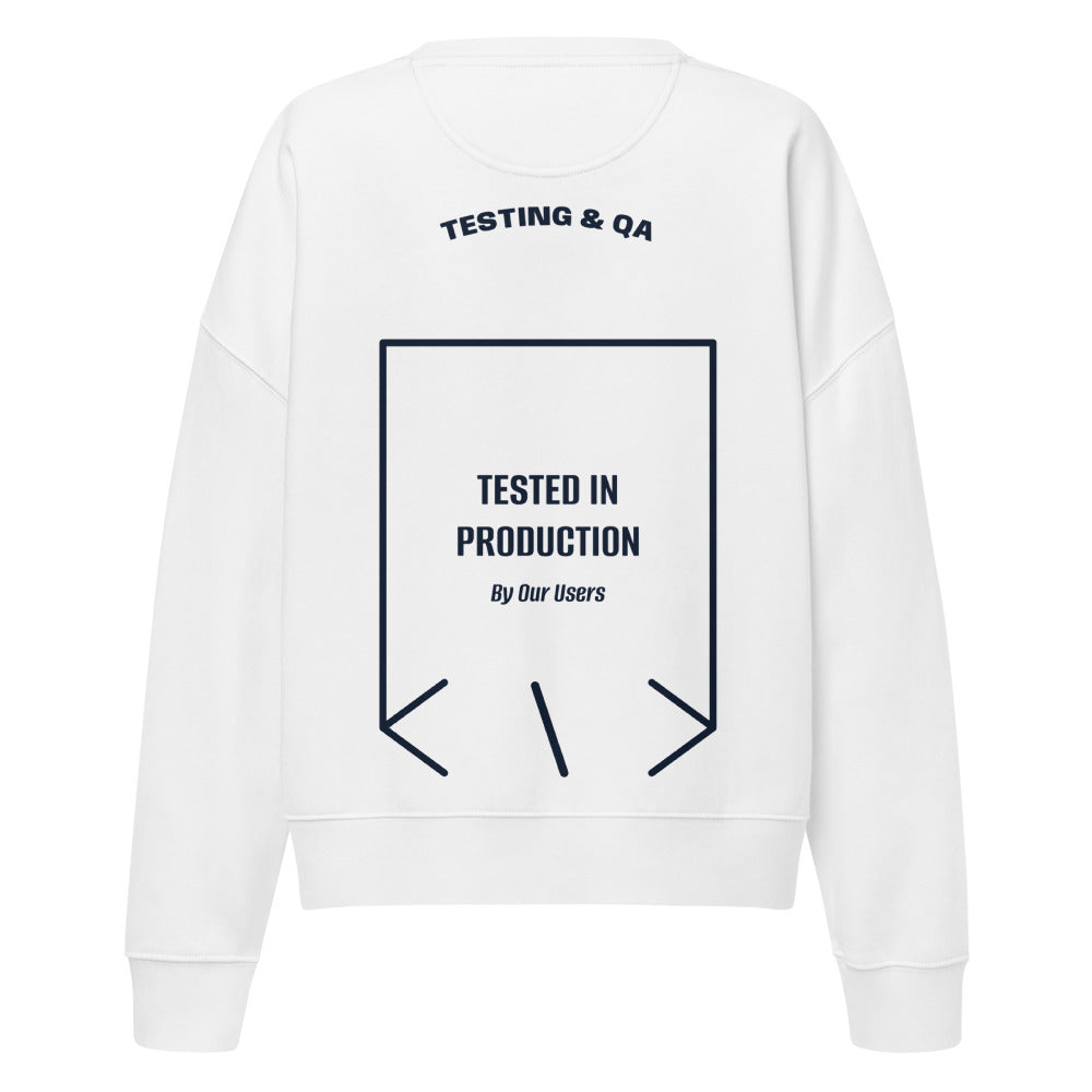 Tested In Production — White French Navy back mockup
