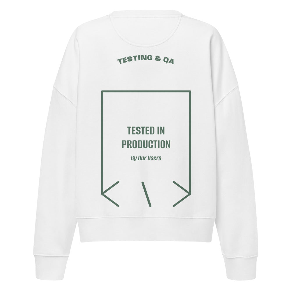 Tested In Production — White Green Bay back mockup
