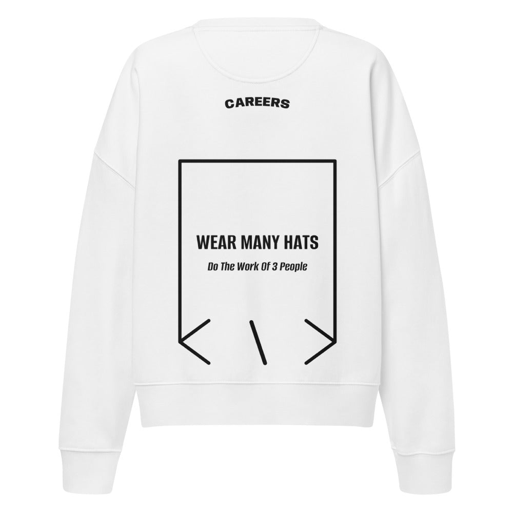 Wear Many Hats — White Black back mockup