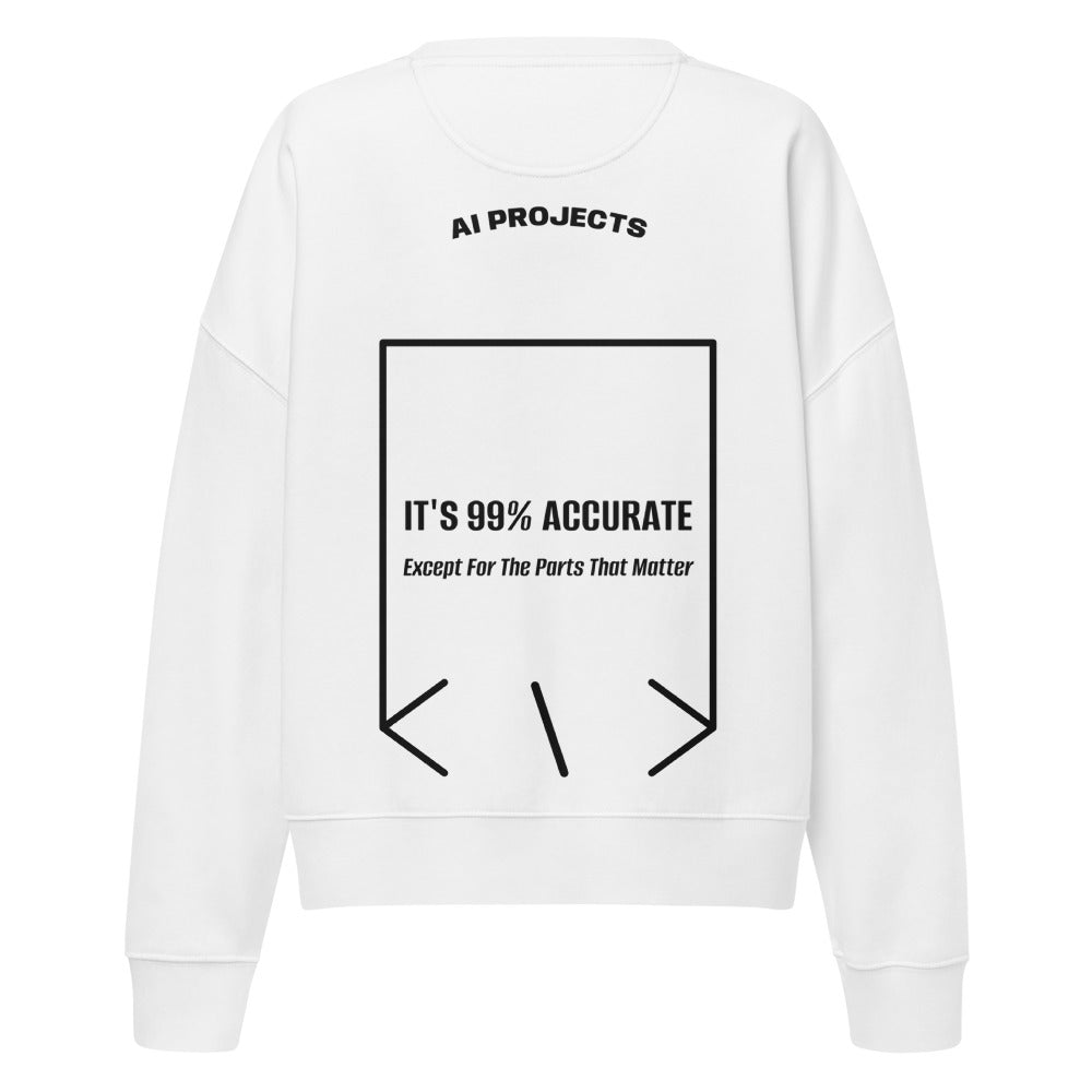 It's 99% Accurate — White Black back mockup