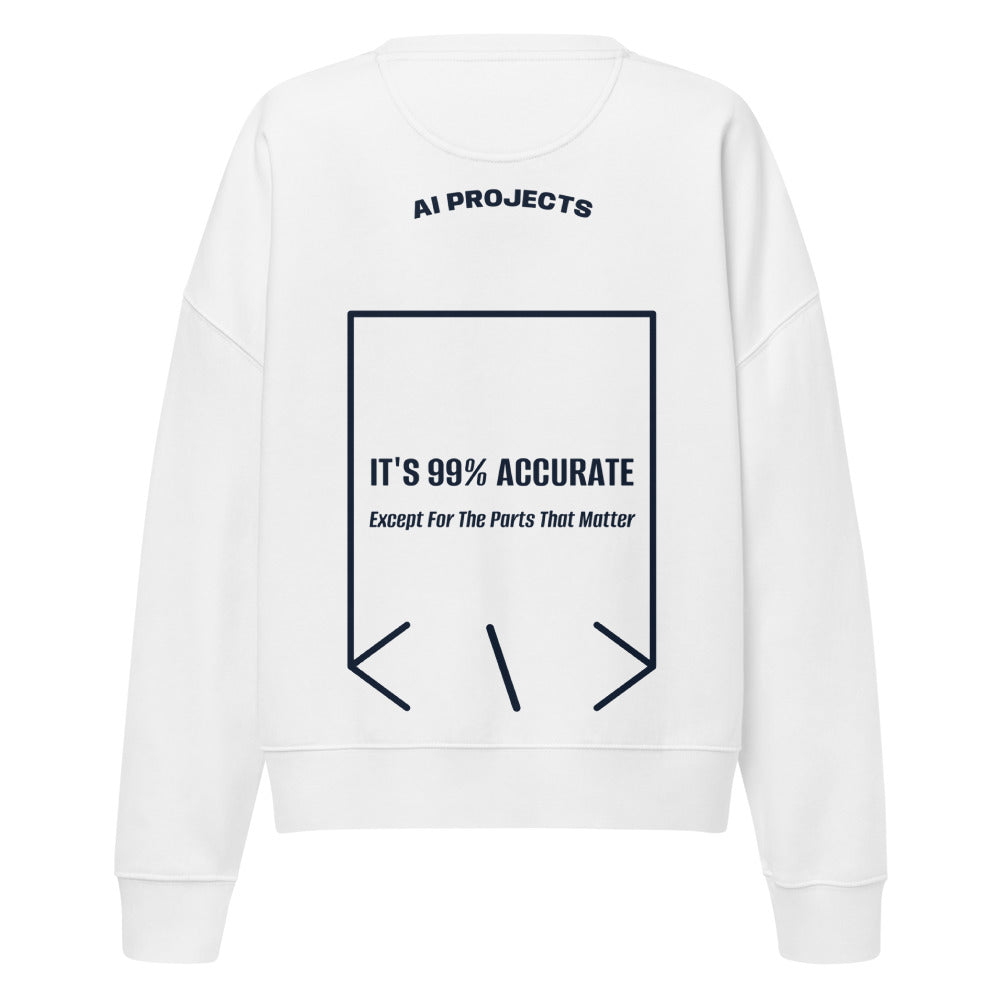 It's 99% Accurate — White French Navy back mockup