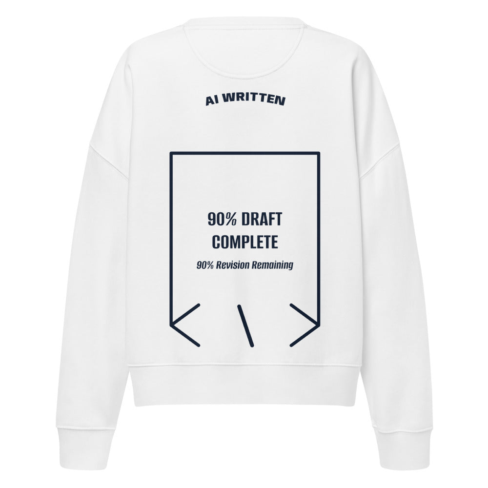 90% Draft Complete — White French Navy back mockup