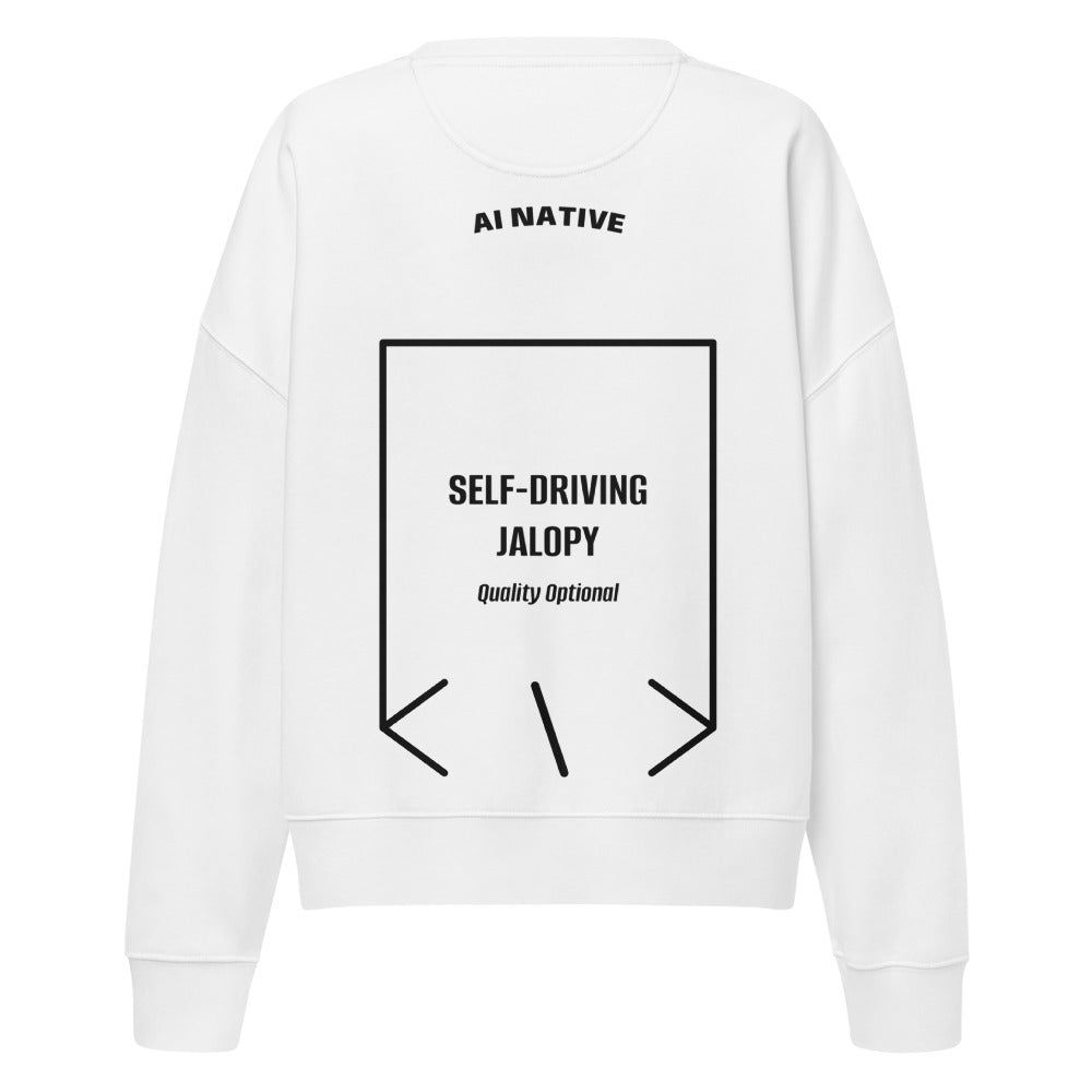 Self-Driving Jalopy — White Black back mockup