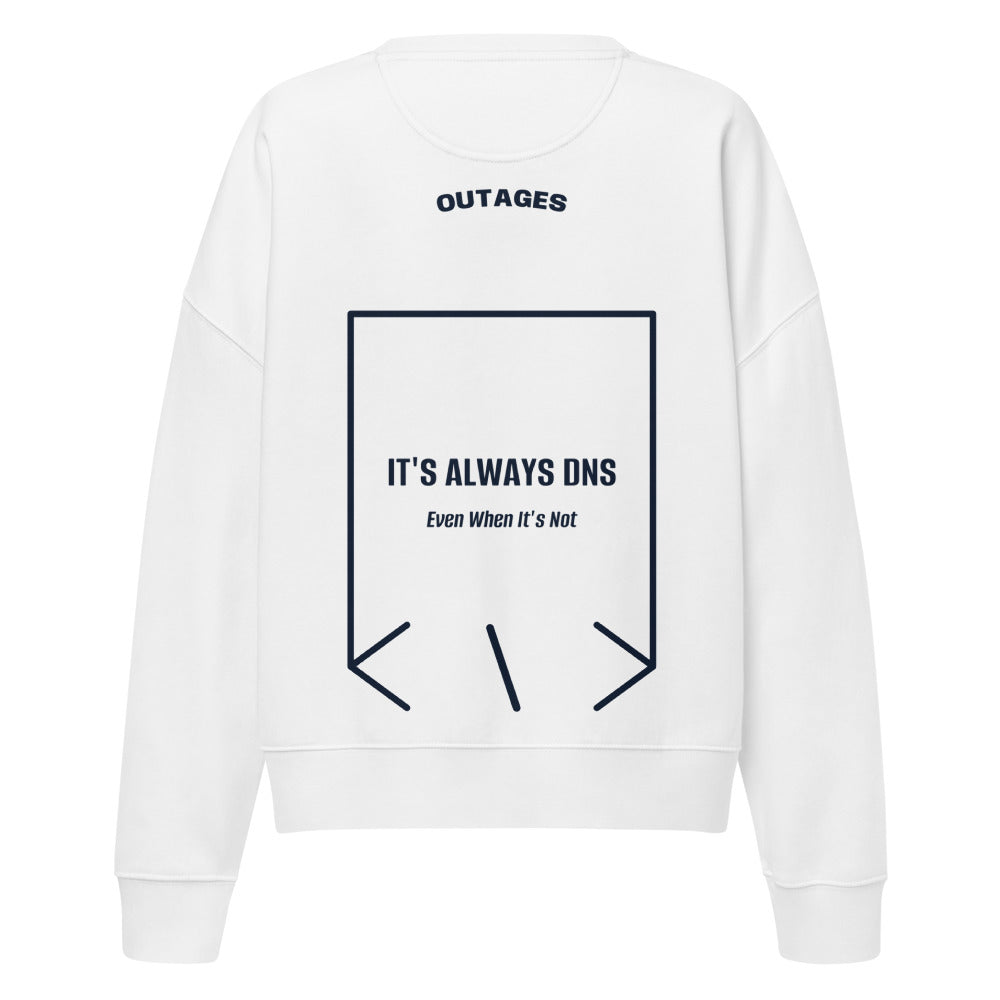 It's Always DNS — White French Navy back mockup