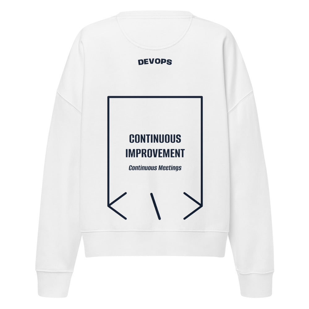 Continuous Improvement — White French Navy back mockup