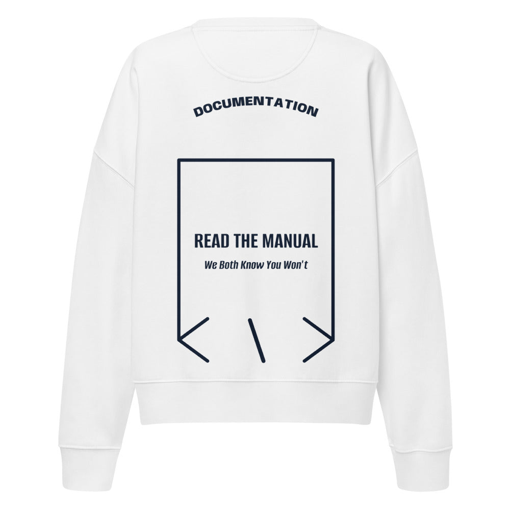 Read The Manual — White French Navy back mockup