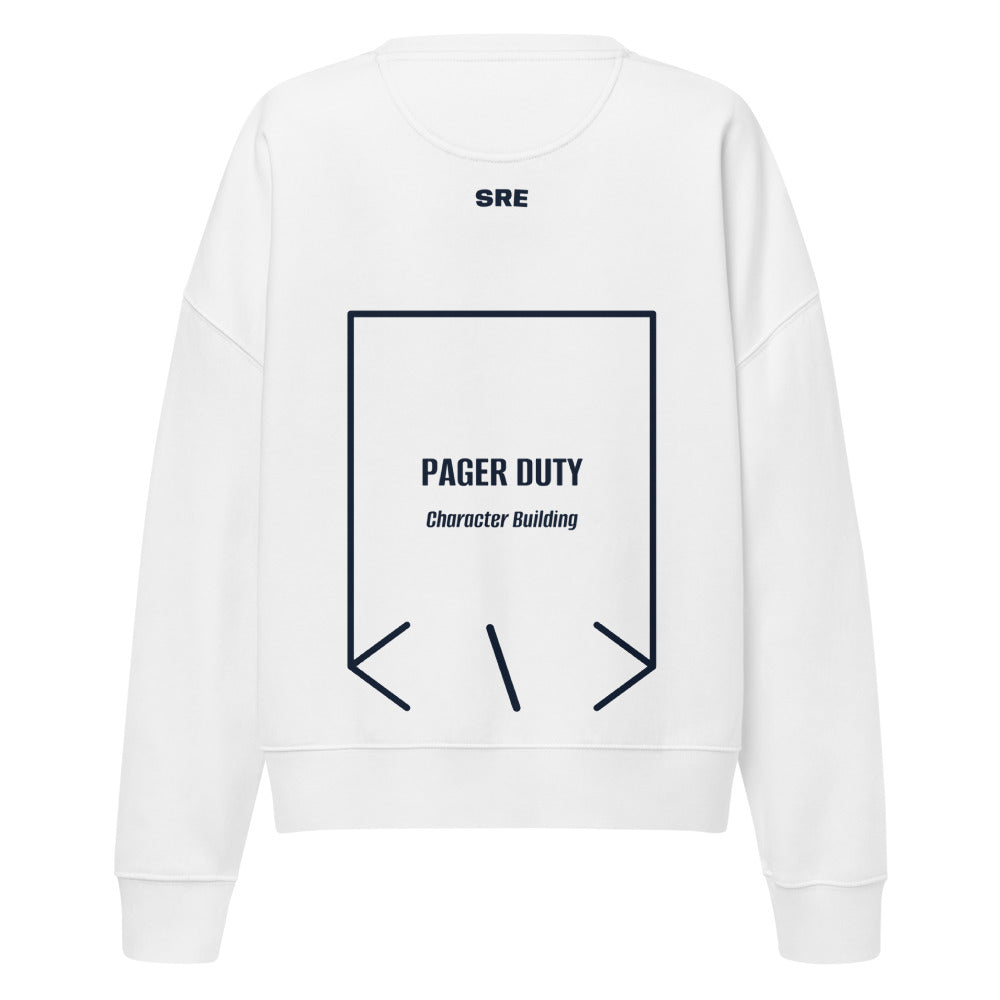 Pager Duty — White French Navy back mockup