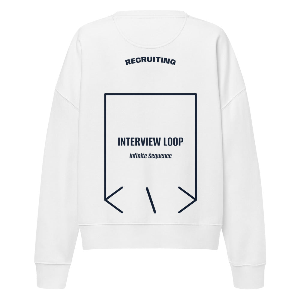 Interview Loop — White French Navy back mockup