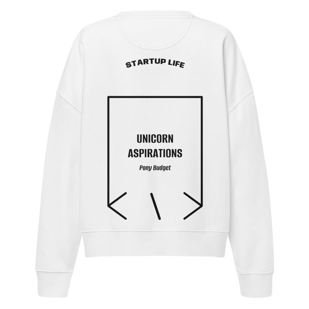 Unicorn Aspirations — White Black back mockup