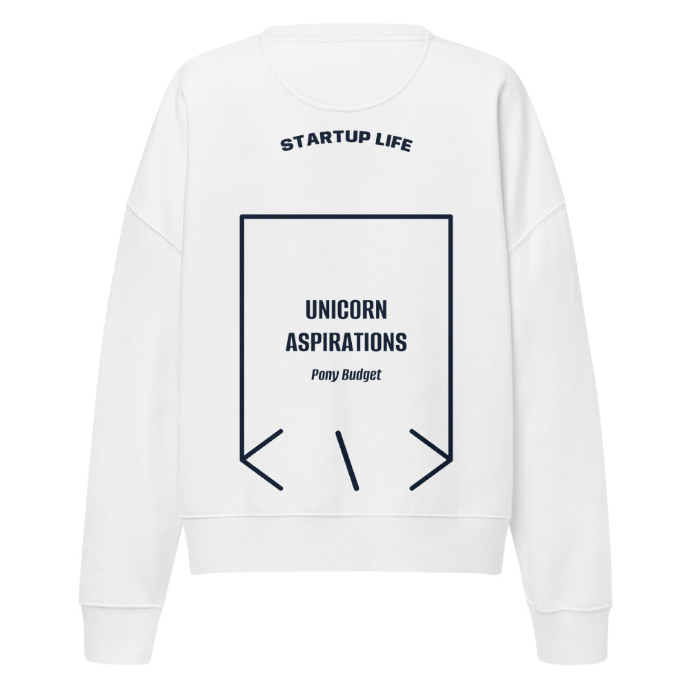 Unicorn Aspirations — White French Navy back mockup