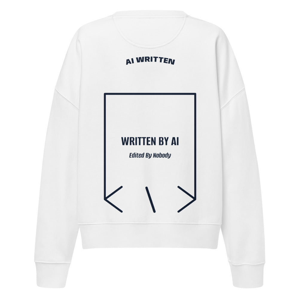 Written By AI — White French Navy back mockup