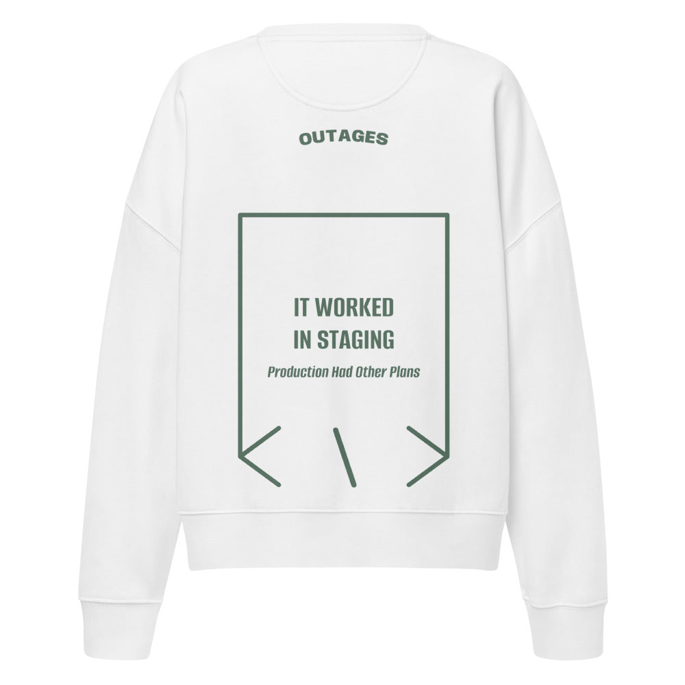 It Worked In Staging — White Green Bay back mockup