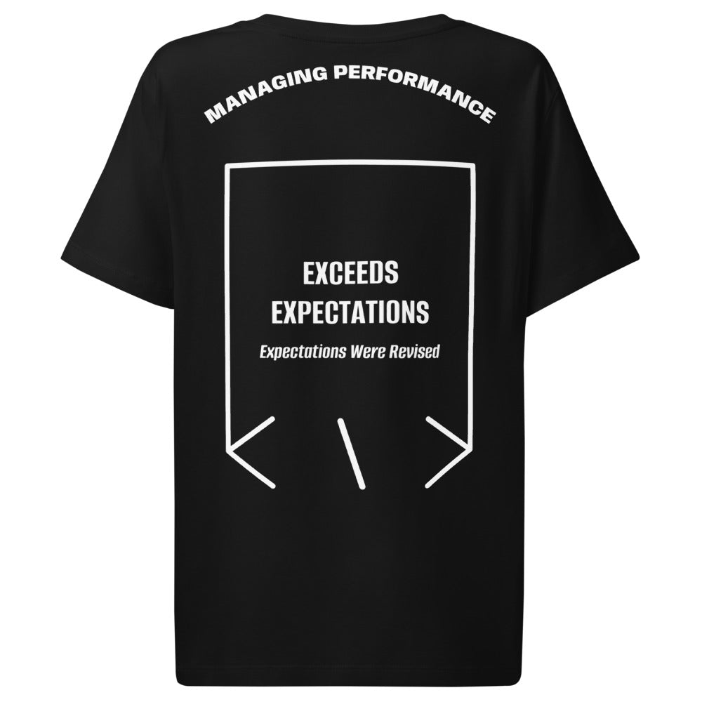 Exceeds Expectations — Black White back mockup
