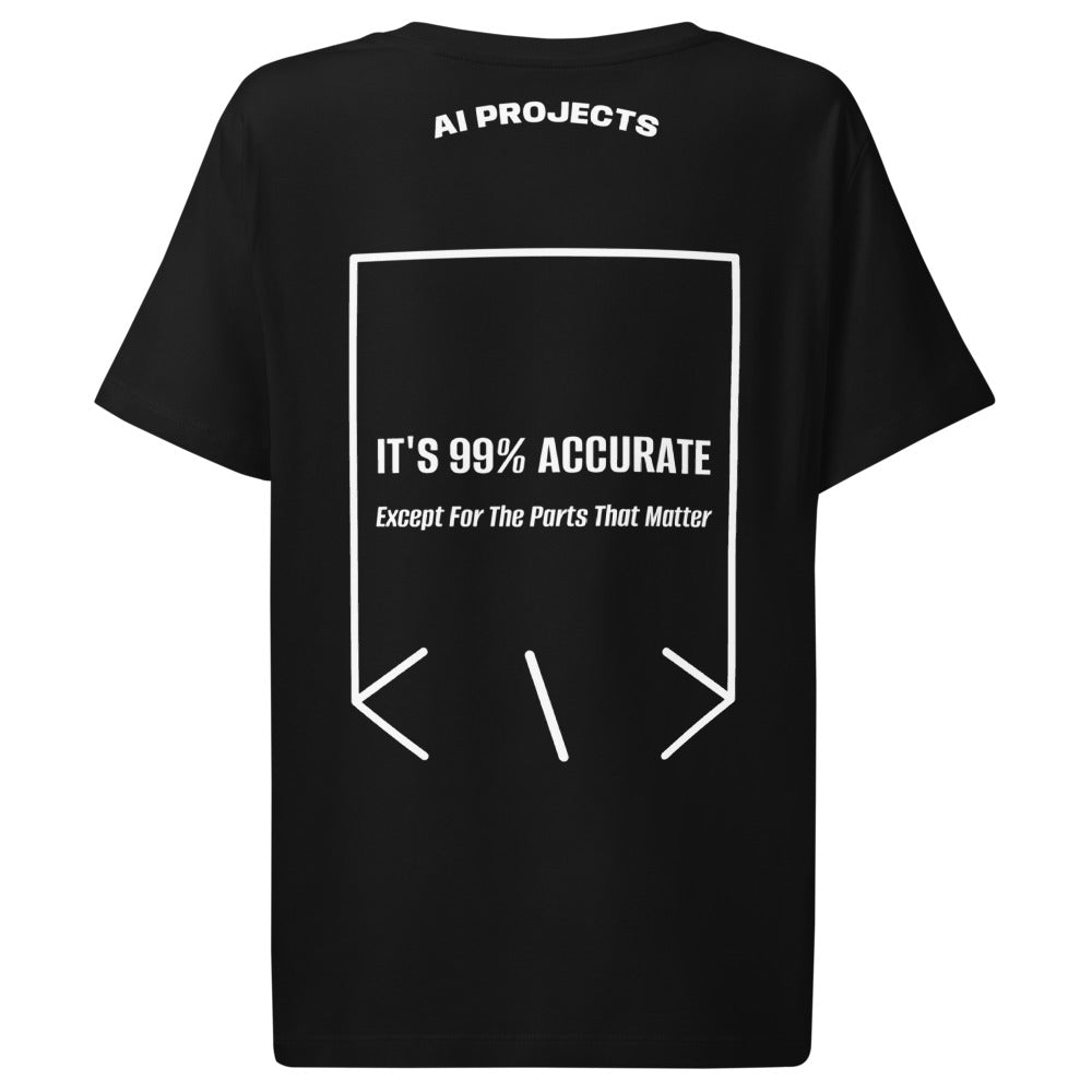 It's 99% Accurate — Black White back mockup