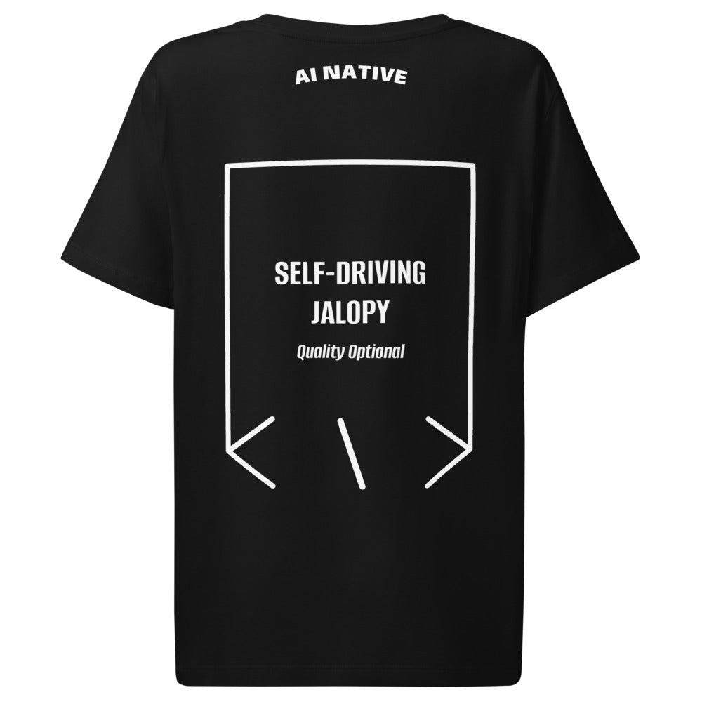 Self-Driving Jalopy — Black White back mockup