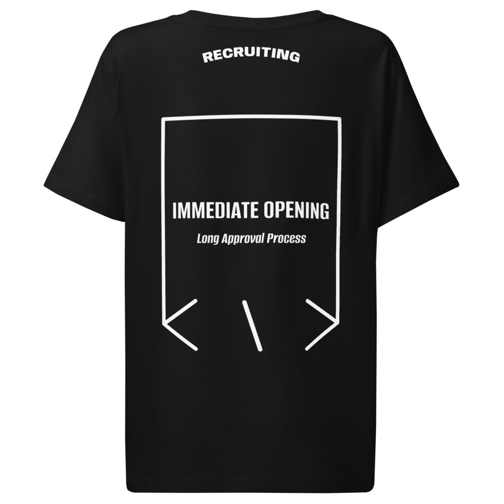 Immediate Opening — Black White back mockup