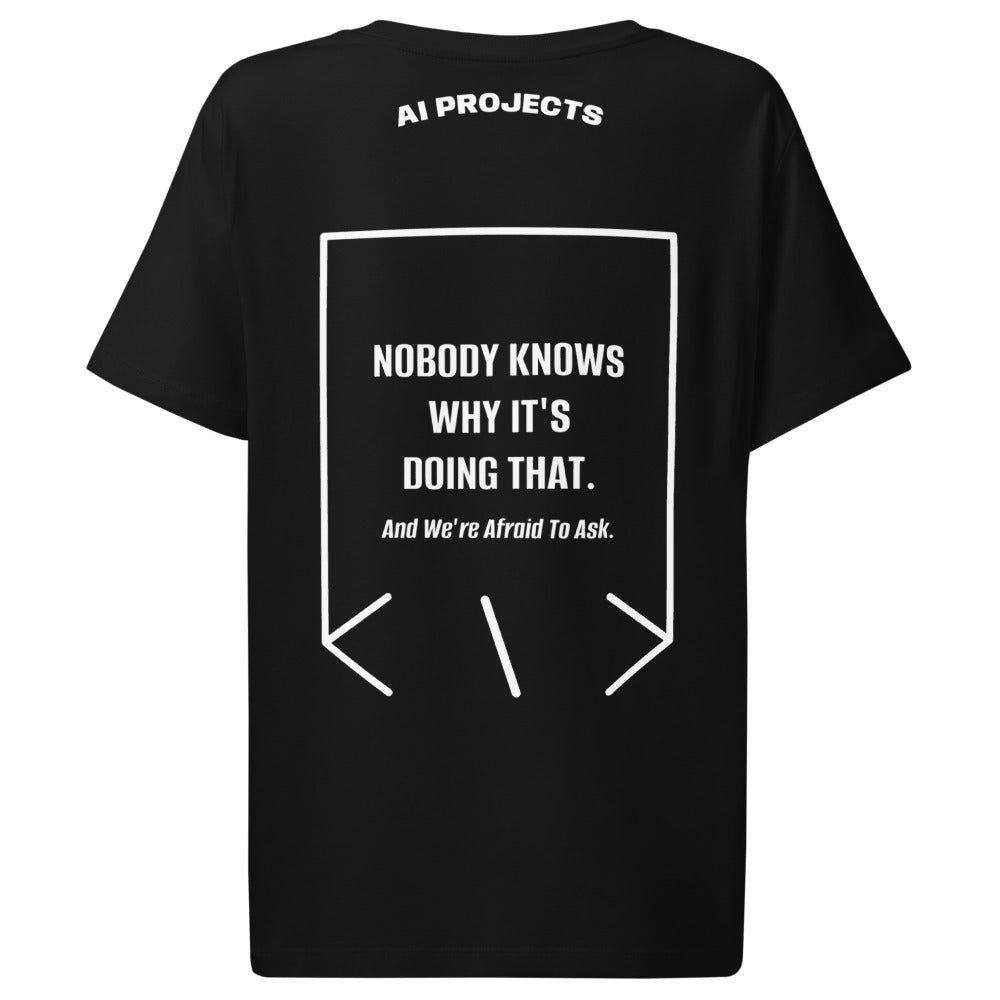 Nobody Knows Why It's Doing That. — Black White back mockup