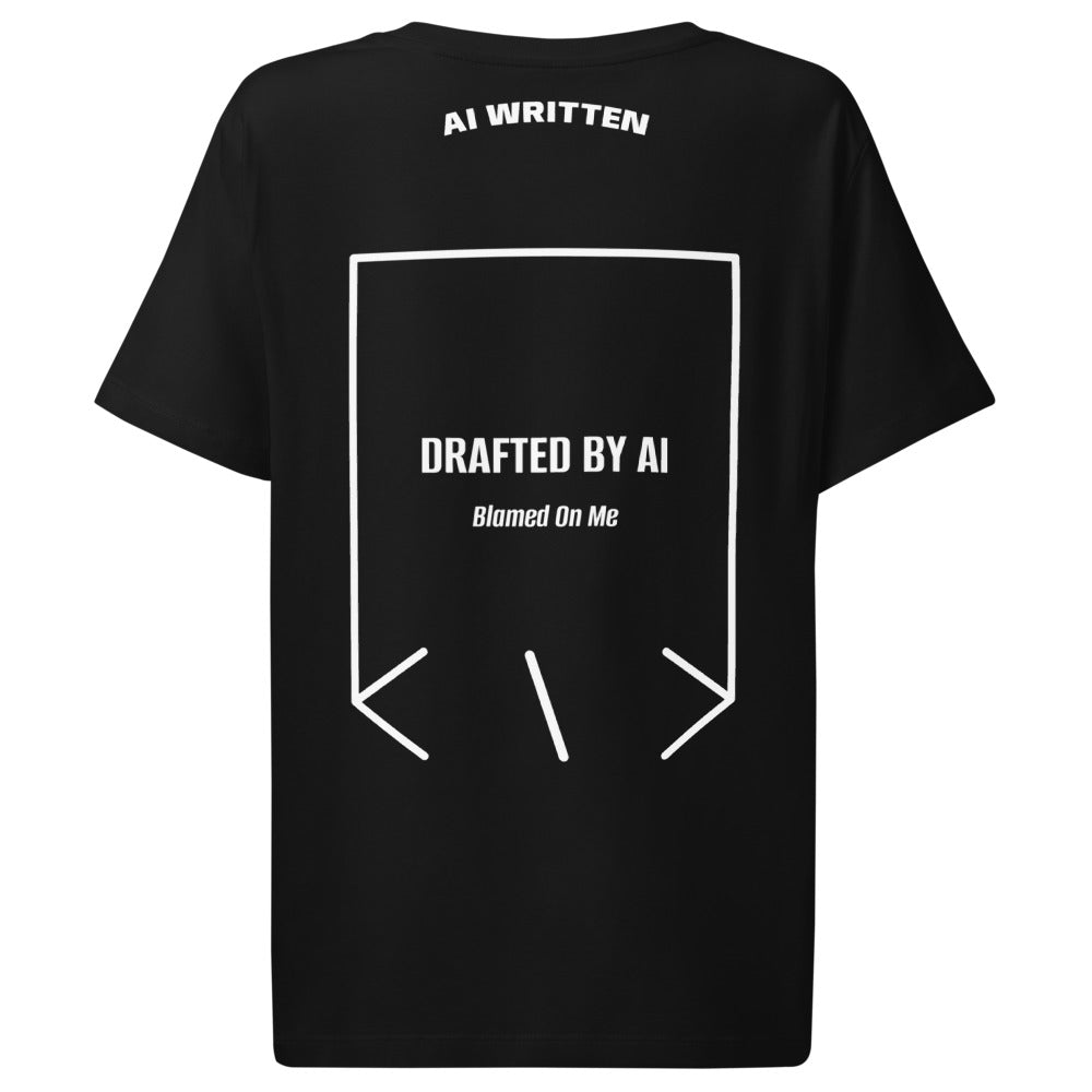 Drafted By AI — Black White back mockup