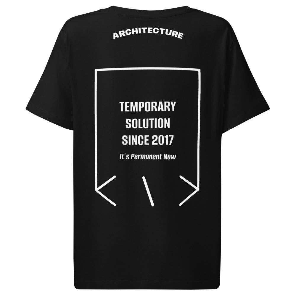 Temporary Solution Since 2017 — Black White back mockup