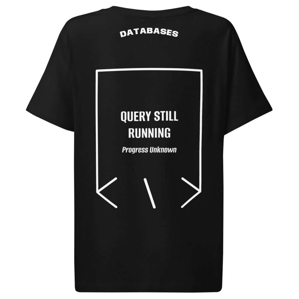 Query Still Running — Black White back mockup