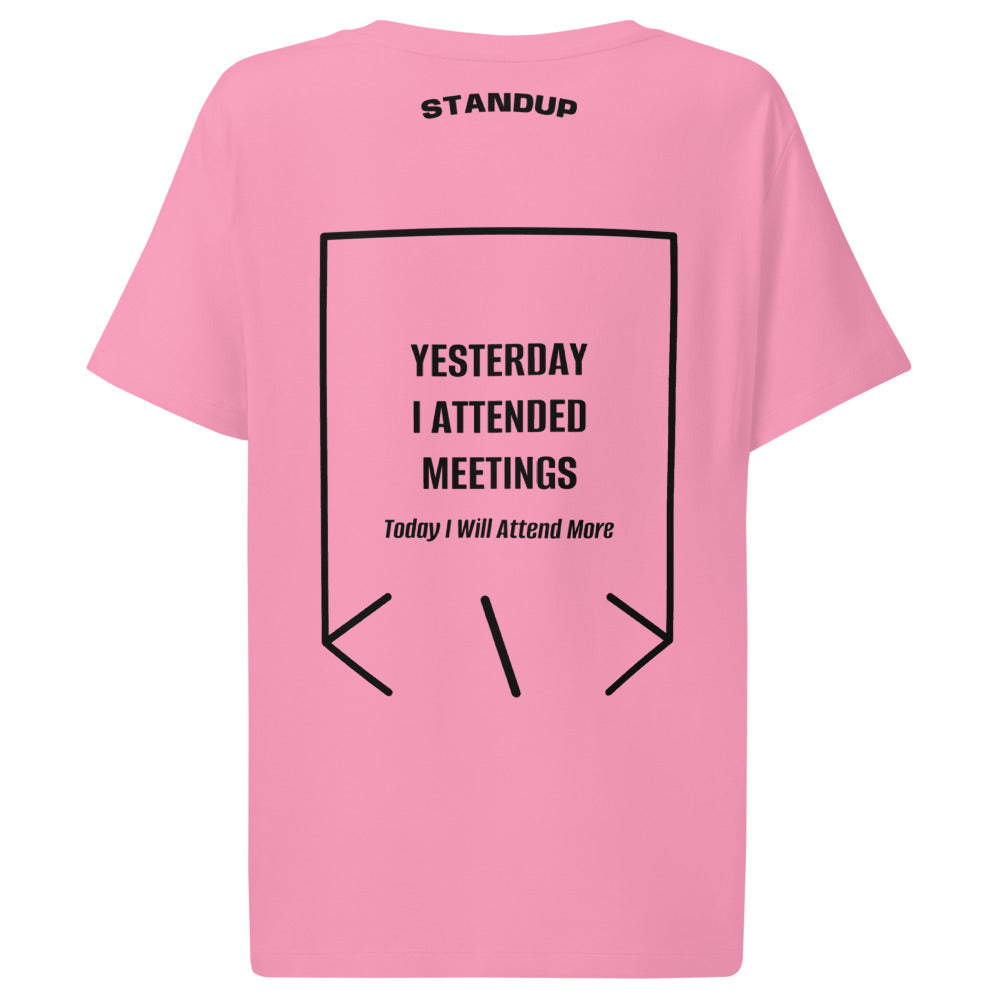 Yesterday I Attended Meetings — Bubble Pink Black back mockup