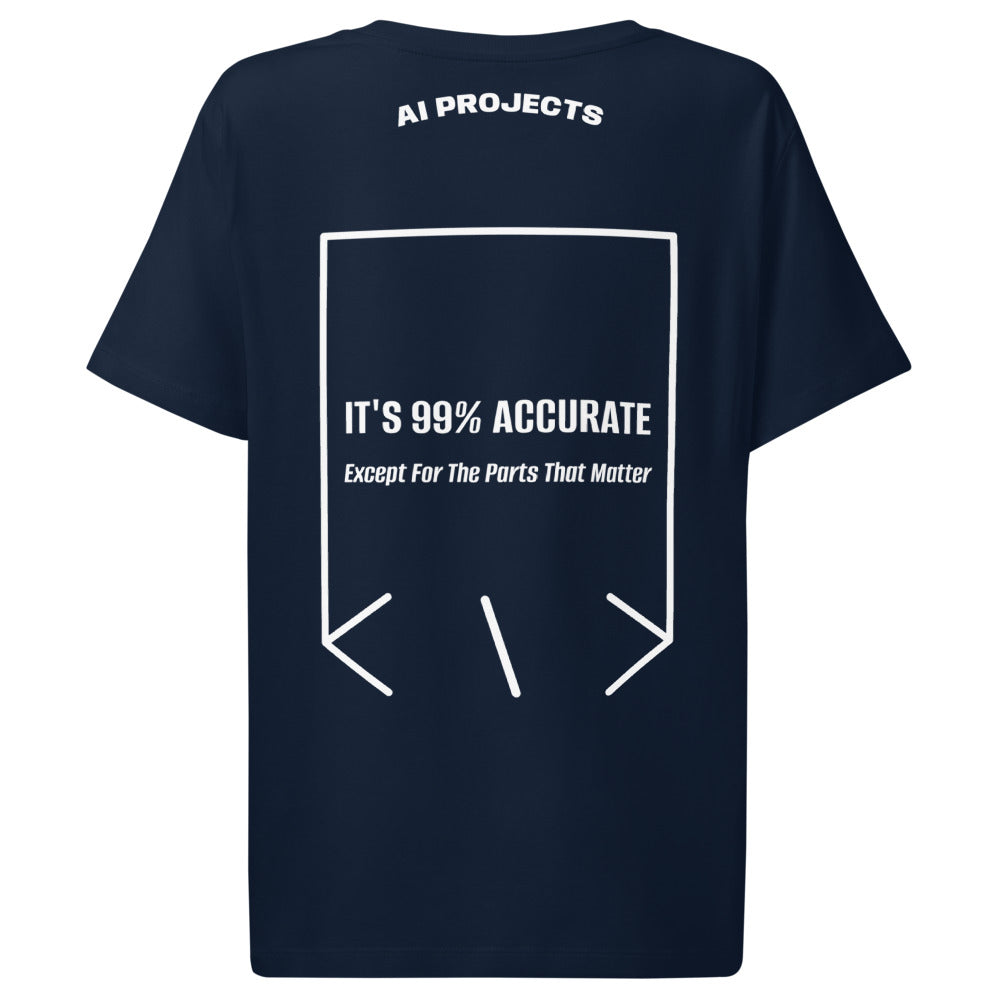 It's 99% Accurate — French Navy White back mockup