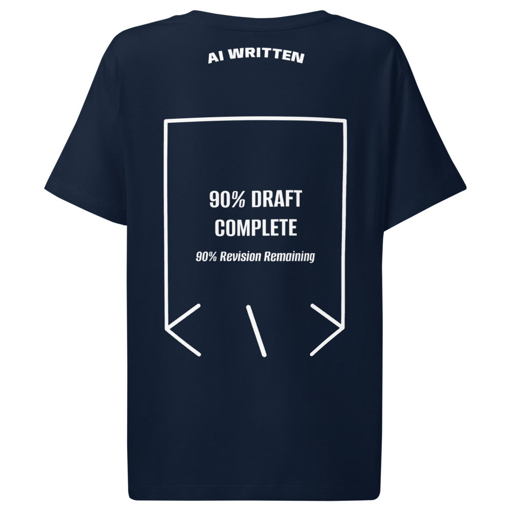 90% Draft Complete — French Navy White back mockup