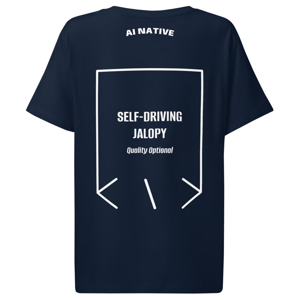 Self-Driving Jalopy — French Navy White back mockup