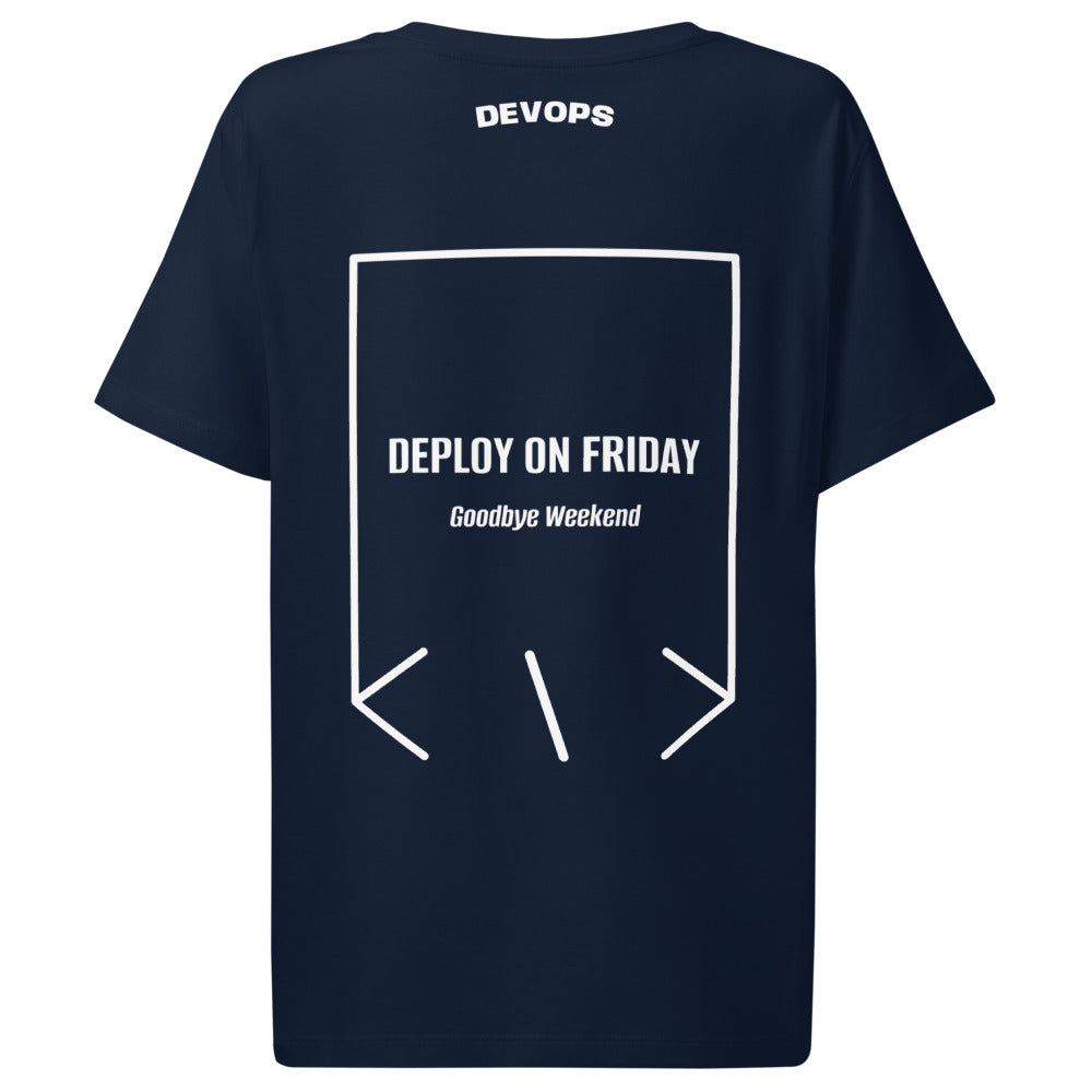 Deploy On Friday — French Navy White back mockup