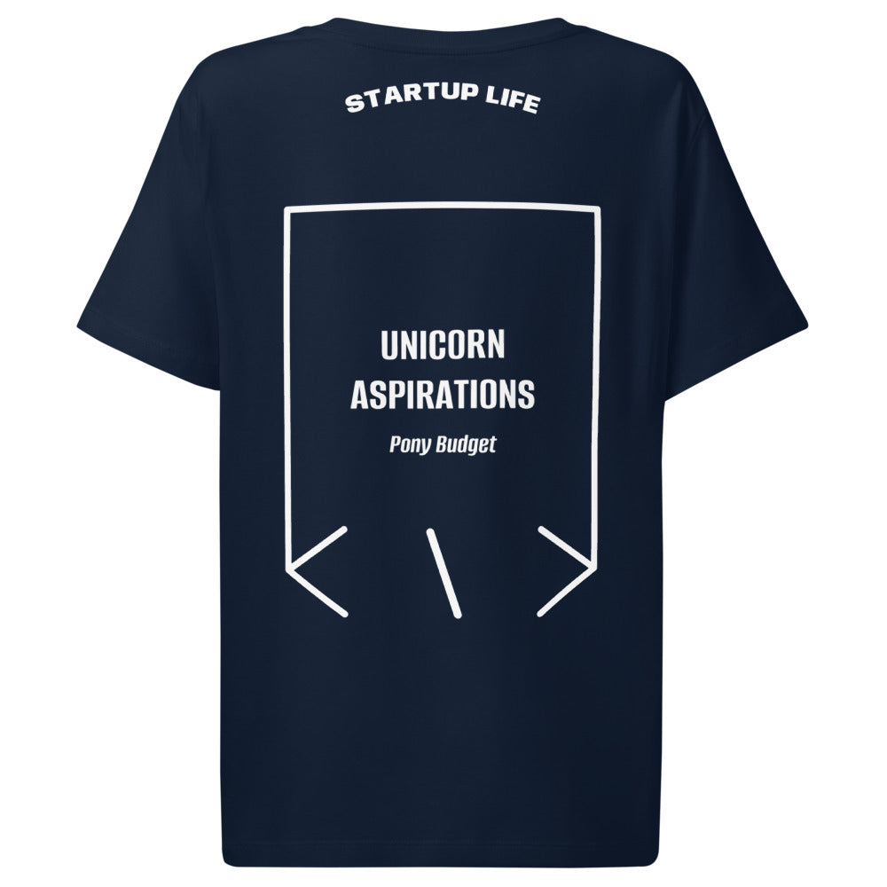 Unicorn Aspirations — French Navy White back mockup