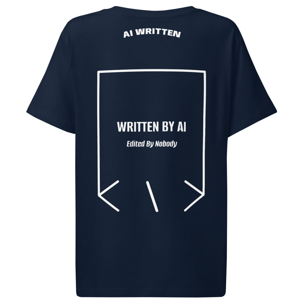 Written By AI — French Navy White back mockup