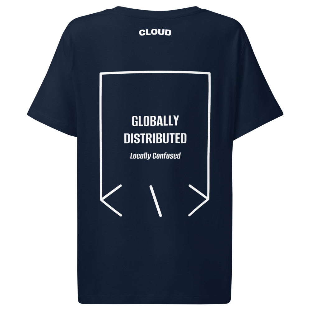 Globally Distributed — French Navy White back mockup