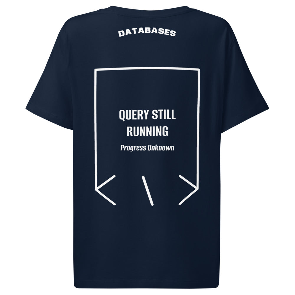 Query Still Running — French Navy White back mockup