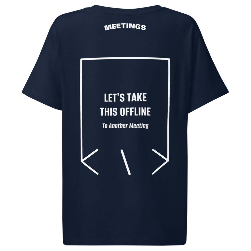 Let's Take This Offline — French Navy White back mockup