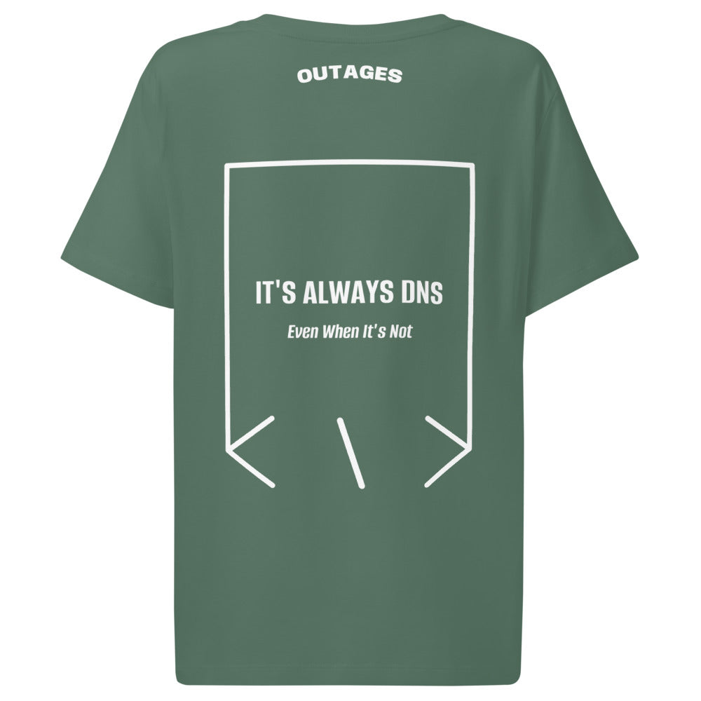 It's Always DNS — Green Bay White back mockup