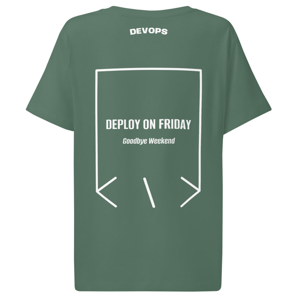 Deploy On Friday — Green Bay White back mockup