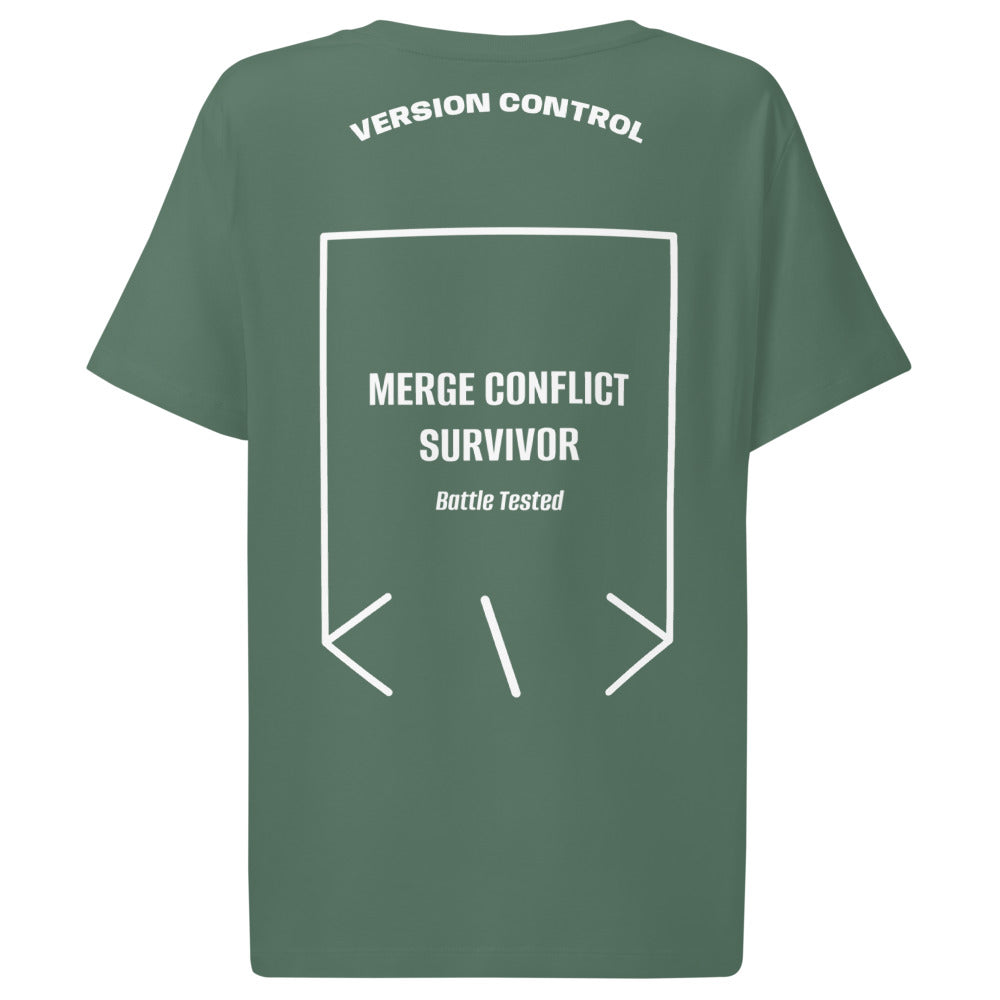 Merge Conflict Survivor — Green Bay White back mockup