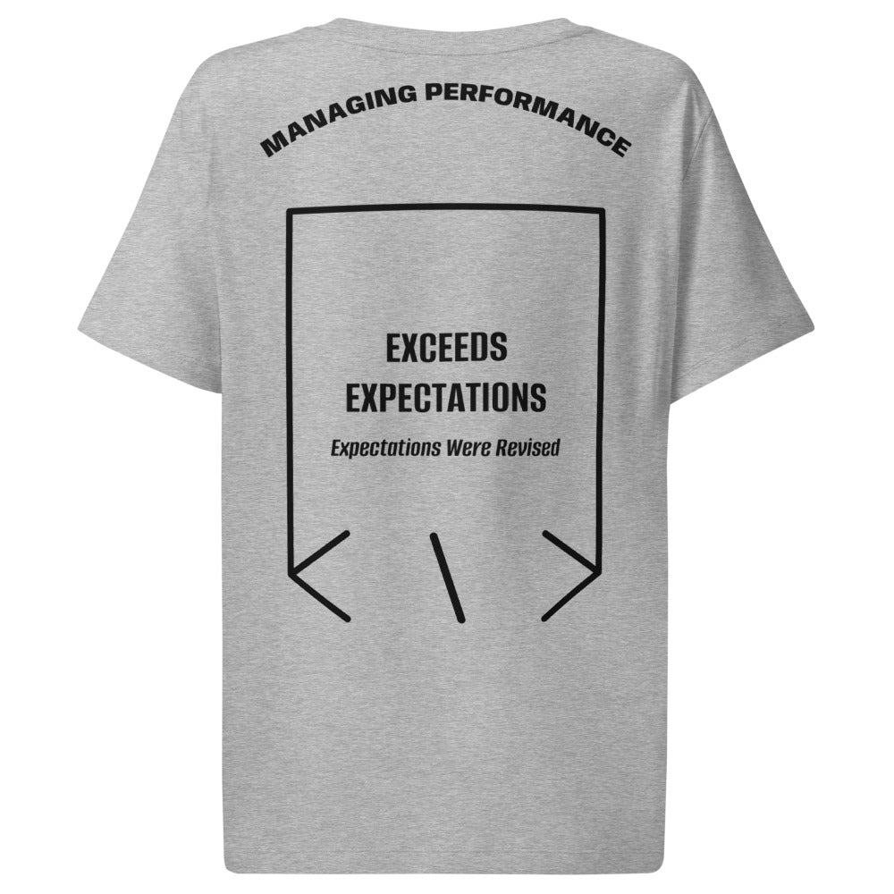Exceeds Expectations — Heather Grey Black back mockup