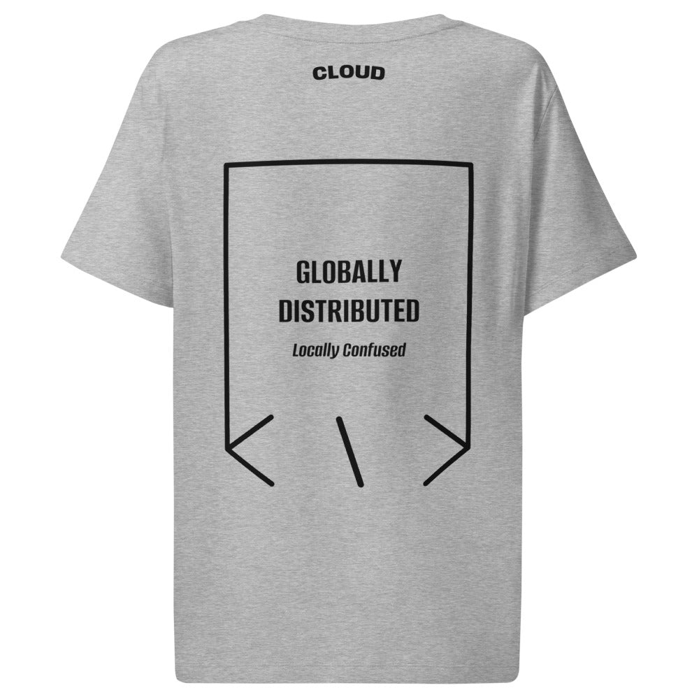 Globally Distributed — Heather Grey Black back mockup