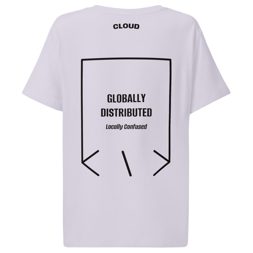 Globally Distributed — Lavender Black back mockup