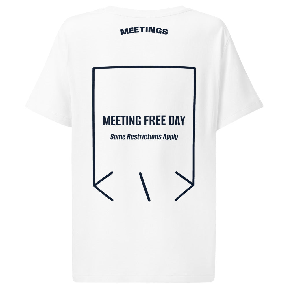 Meeting Free Day — White French Navy back mockup