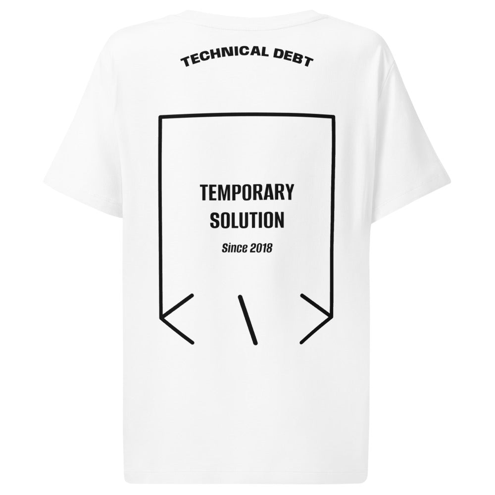 Temporary Solution — White Black back mockup