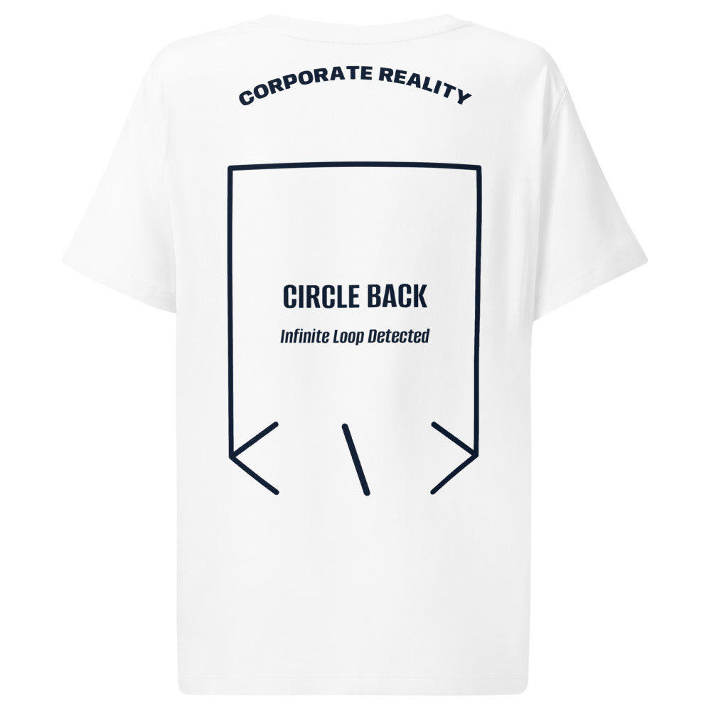 Circle Back — White French Navy back mockup