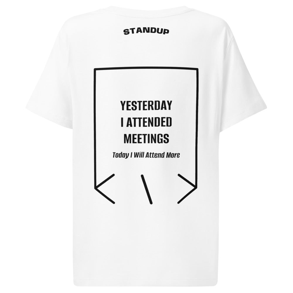 Yesterday I Attended Meetings — White Black back mockup