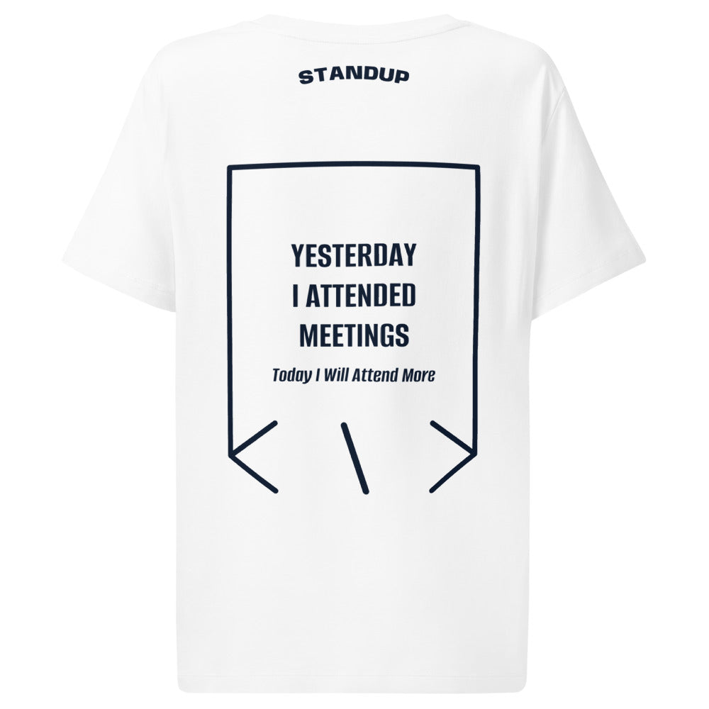 Yesterday I Attended Meetings — White French Navy back mockup