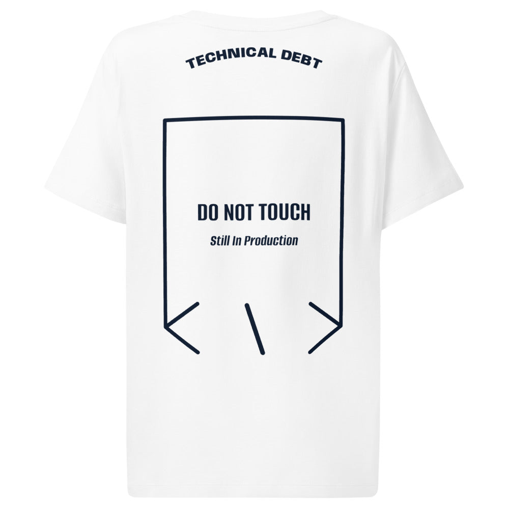Do Not Touch — White French Navy back mockup